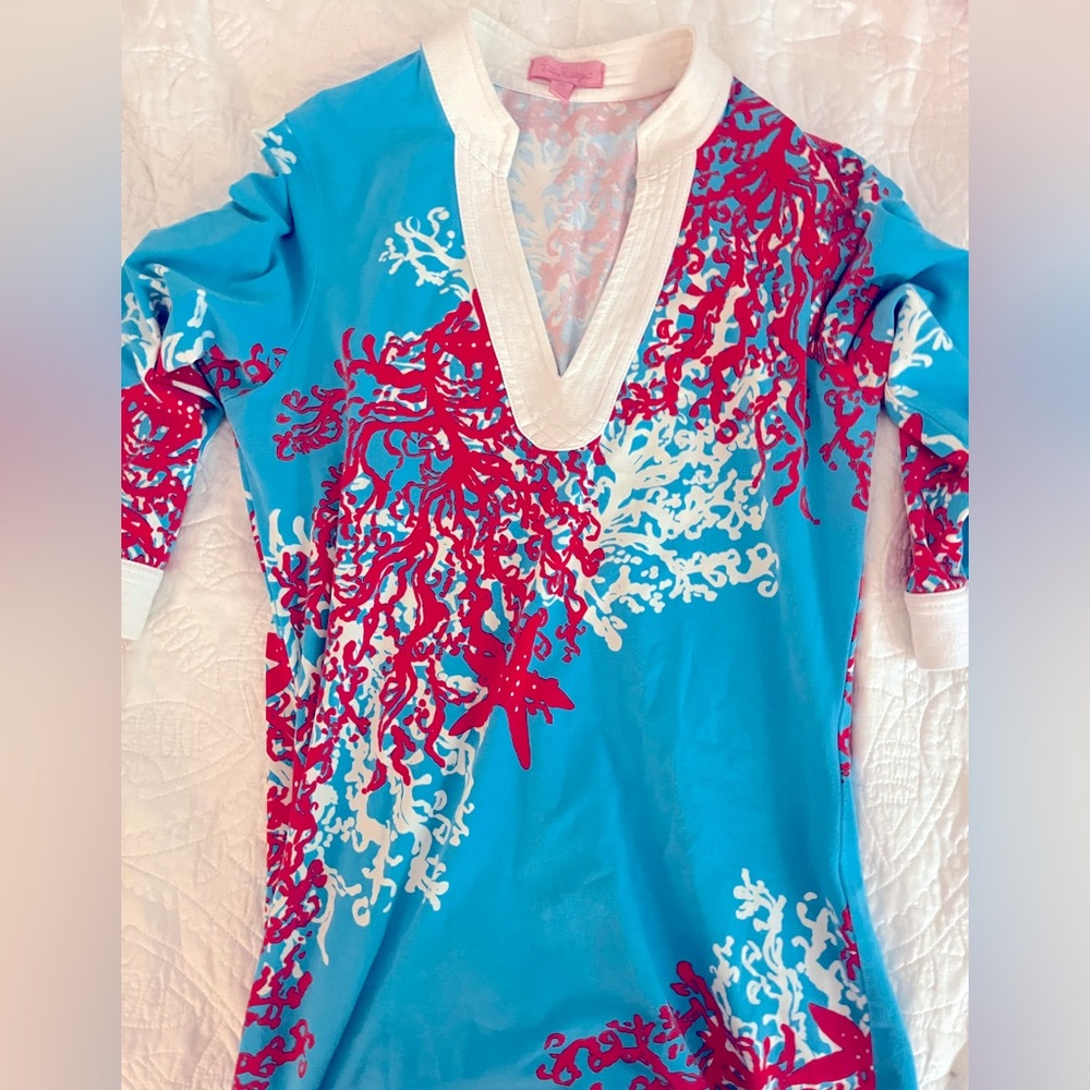 Lilly Pulitzer long sleeve cotton stretch dress